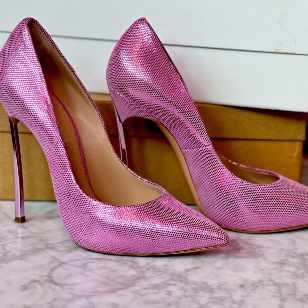 37.5 Space Lab Pink Pellame Taglia Casadei Stilettos